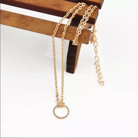 Circle ring charm pendant necklace