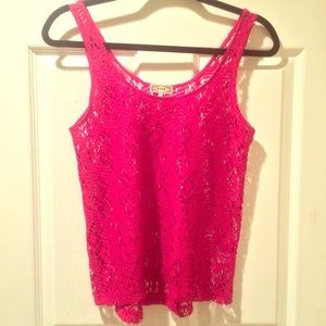 Fuchsia top with cut outs