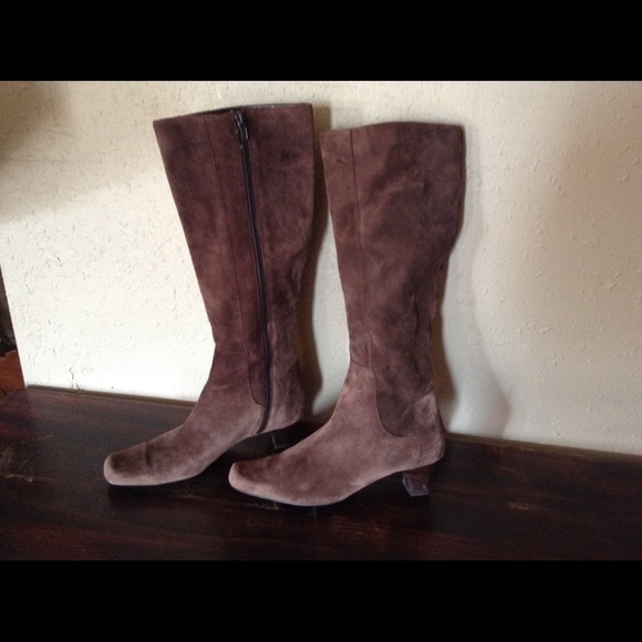 Brown suede tall boots w/ 2 inch heel - Chadwicks