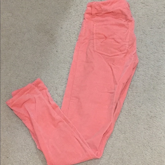 Coral skinny jeans/capris