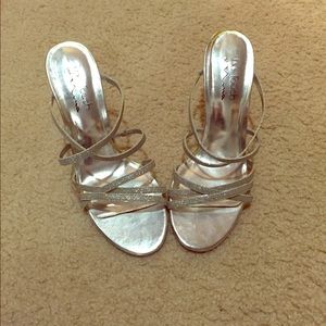 Silver glitter heels!