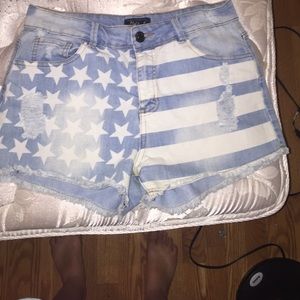 American flag booty shorts