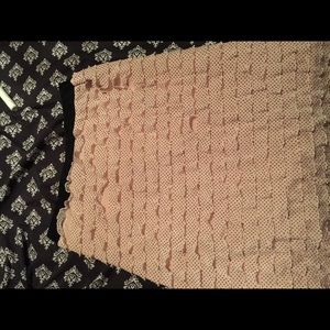 Super cute salmon pink and black polka dot skirt.