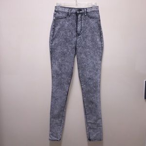 Stone/ Acid Wash High Waist Skinny Jeans Size 7