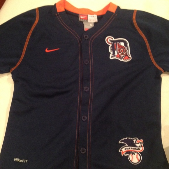 Detroit tigers shirt sleeve button up for boys