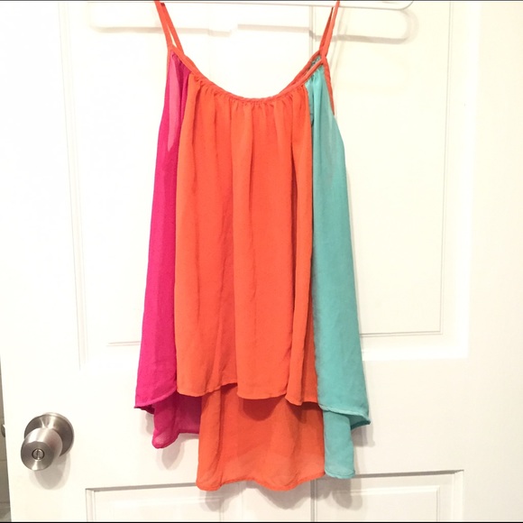 Tops - ⚡️FLASH SALE⚡️Colorblock Hi-Lo Chiffon Top