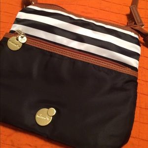 Black w white stripes w gold detail cross body!!