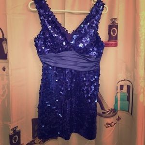 Blue sparkle dress.