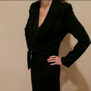 St. John black coat, caviar collection