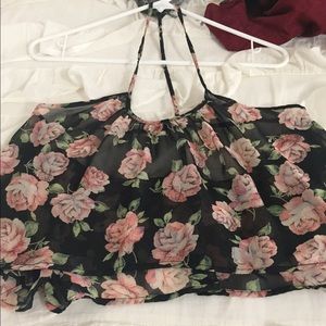 Flower top with interesting cut outs