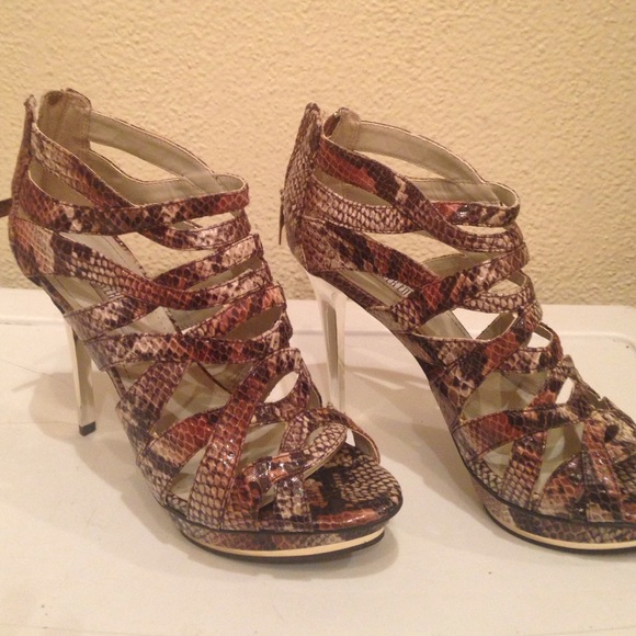 Multi-snake JLo Vivien high heel sandals