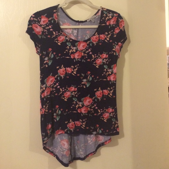 Navy blue floral shirt