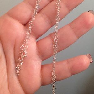 Sterling silver small hearts chain.