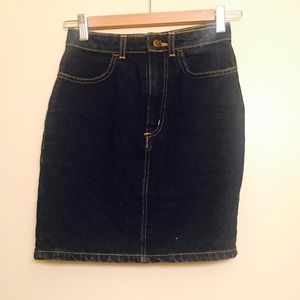 American Apparel High Waist Denim Mini Skirt