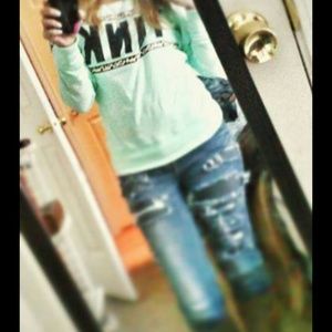 Mint green Pink thin long sleeve