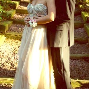 Tan prom dress