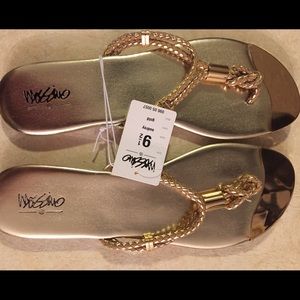 Gold dressy flip flops!