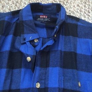 Blue and black plaid flannel