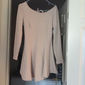 Blush pink open back dress