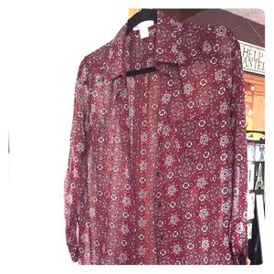 Sheer blouse long for leggings