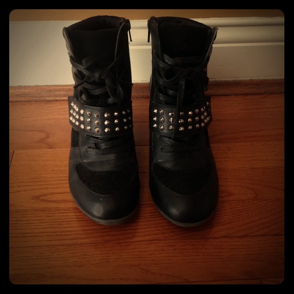 Sporty Studded Wedges - Picture 1 of 2