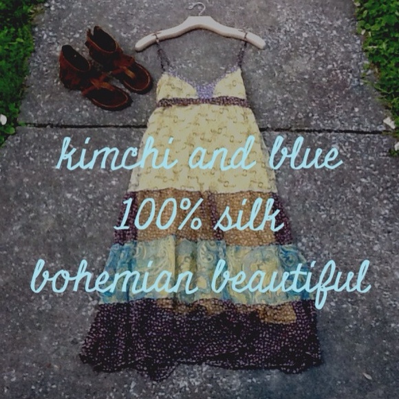 Kimchi and Blue silk boho maxi dress