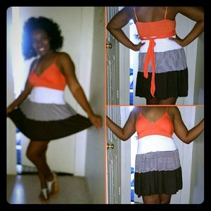 Color block skater type dress