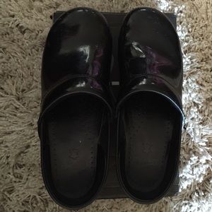 Dansko patent clog wedges