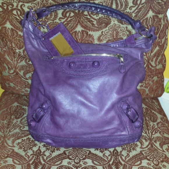 Balenciaga Purple Day Covered Hardware Hobo
