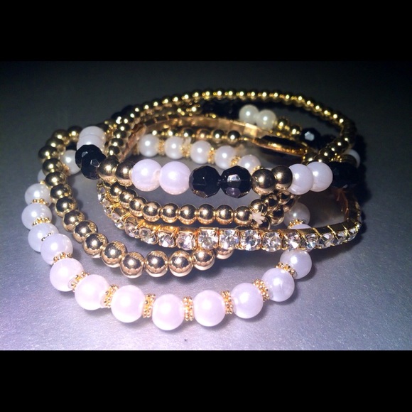 Parisian stacked bracelets