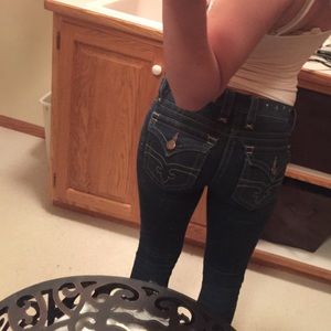 Dark wash rock revival jeggings!