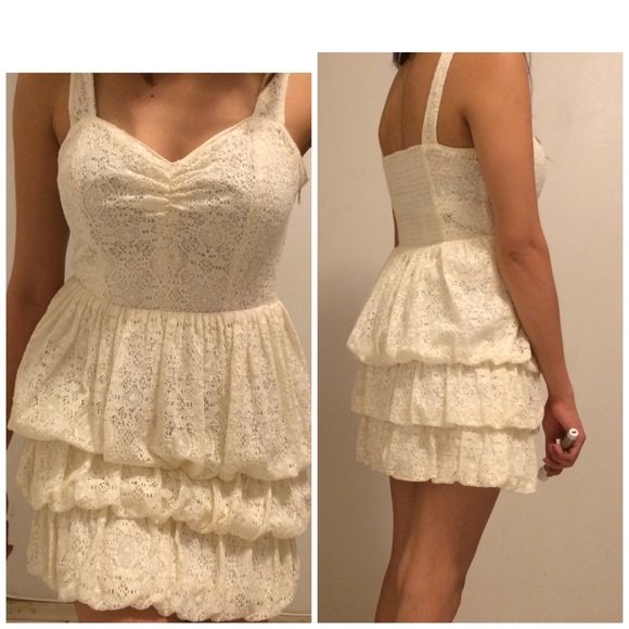 Guess Ruffled and Lace Dress