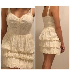 Guess Ruffled and Lace Dress