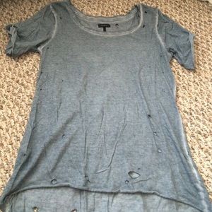 Nollie pre ripped swoop neck t shirt