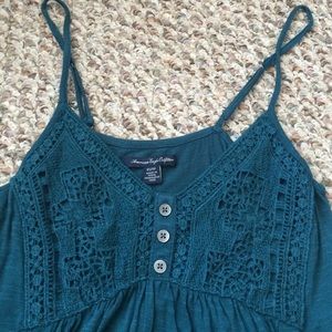 Teal spaghetti strap tank top