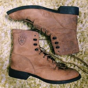 Vintage Leather Ariat Ankle Boots