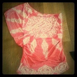 Maurices pink one shoulder top