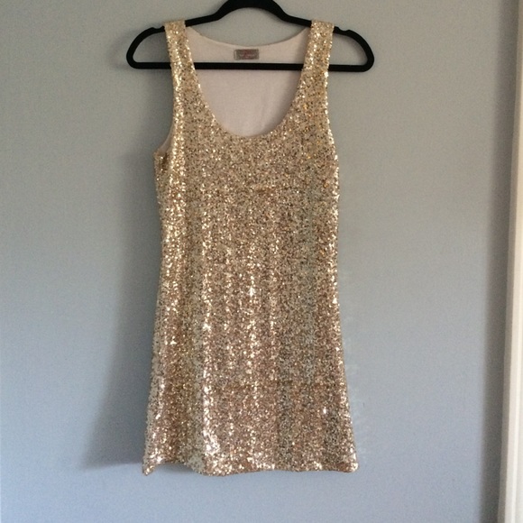 Gold sequin dress