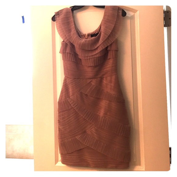 BCBGMaxAzria Briana cocktail dress in sepia