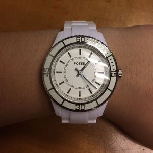 White Fossil Watch
