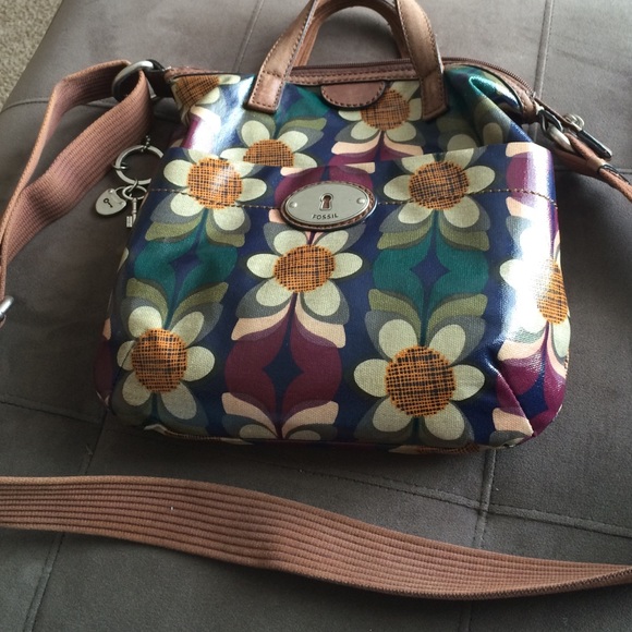 Fossil vinyl handbag