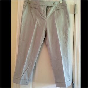Loft size 8 petite grey/tan stone colored capri