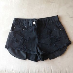 Forever 21 black high wasted jean shorts