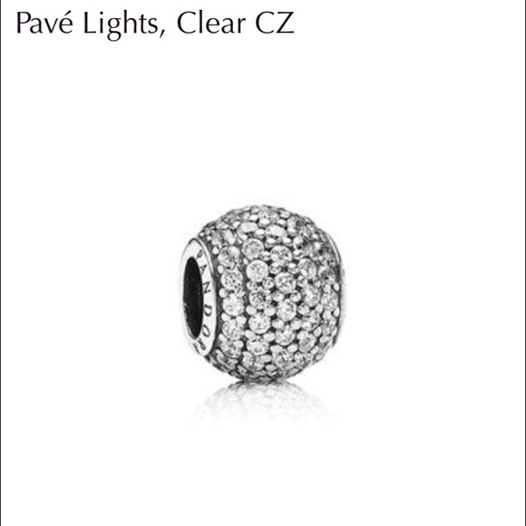Pave, clear CZ pandora charm
