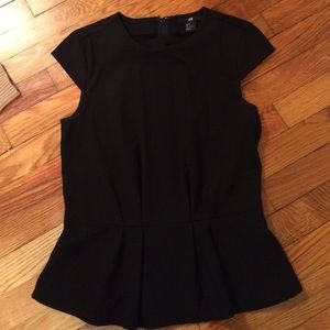 Plain black peplum top