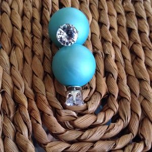 Pearl double sided earring crystal stud