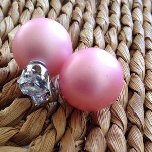 Pink double sided earring crystal stud