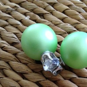 Double sided pearl crystal earring