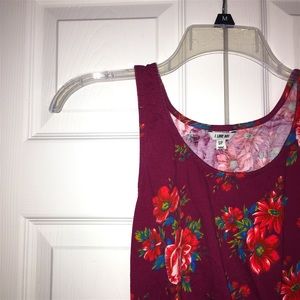 Maroon flower print dress