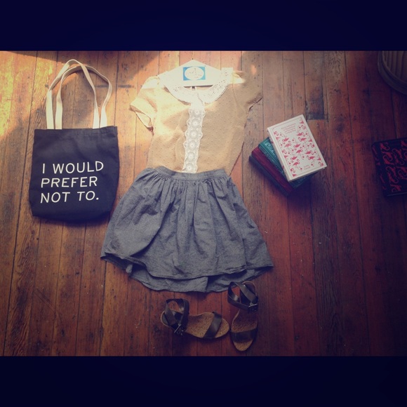 American Apparel chambray skirt S